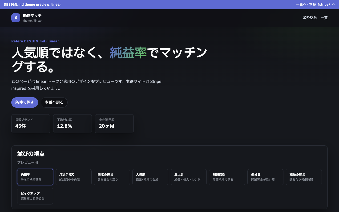 Linear theme